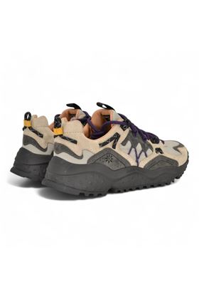 Sneaker in camoscio e nylon colore beige egrigio. FLOWER MOUNTAIN | YAMABUSHI WOMEN-1B77